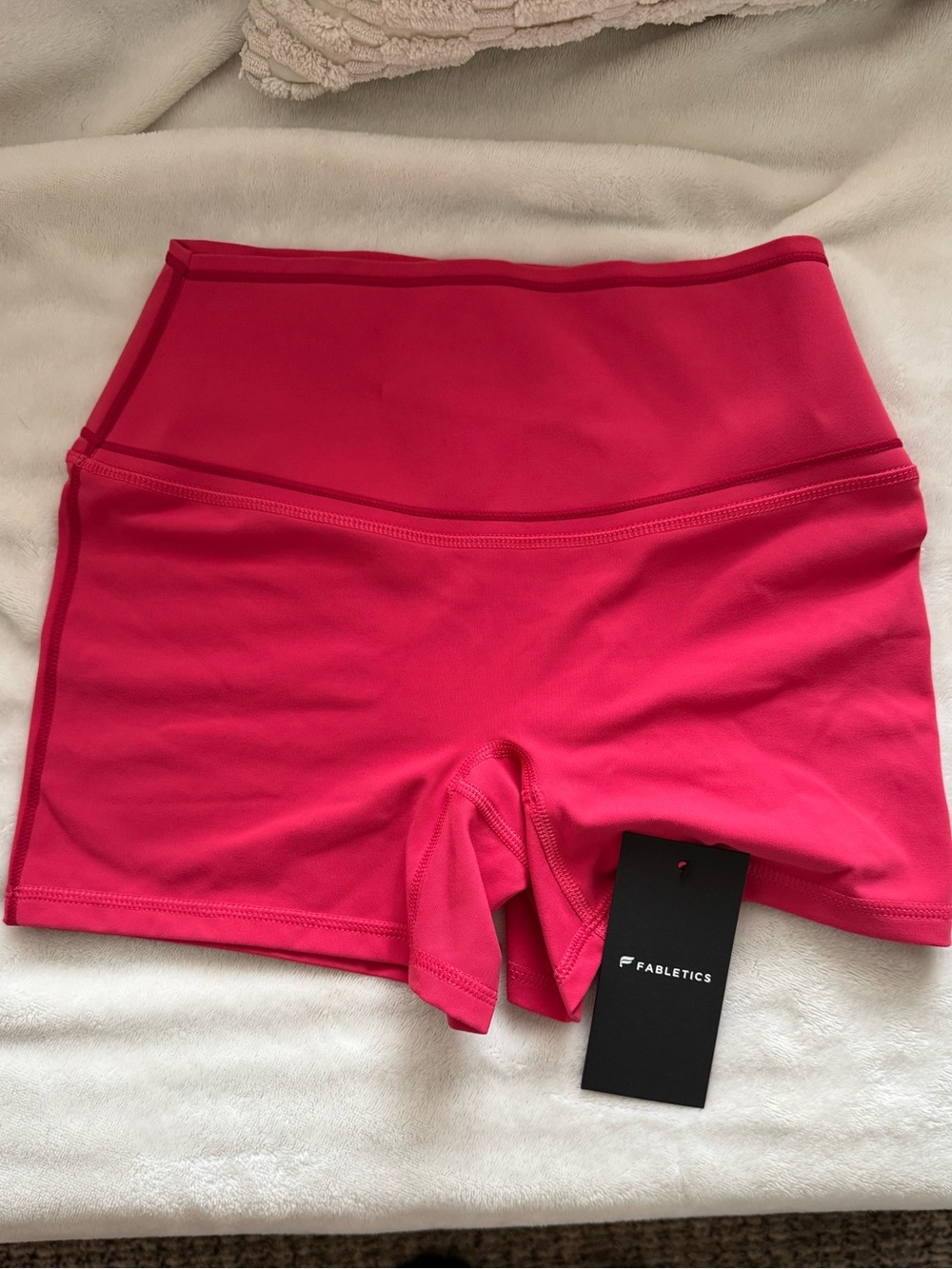 Fabletics High-Rise Bright Pink Athletic Bike Shorts